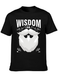 Wisdom Beard Graphic Tee - Black Cotton T-Shirt