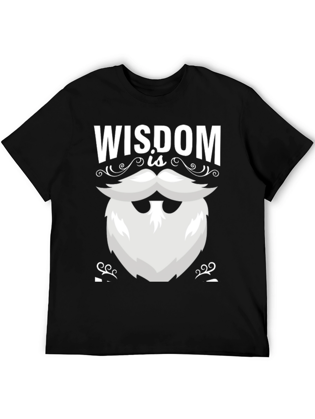 Wisdom Beard Graphic Tee - Black Cotton T-Shirt