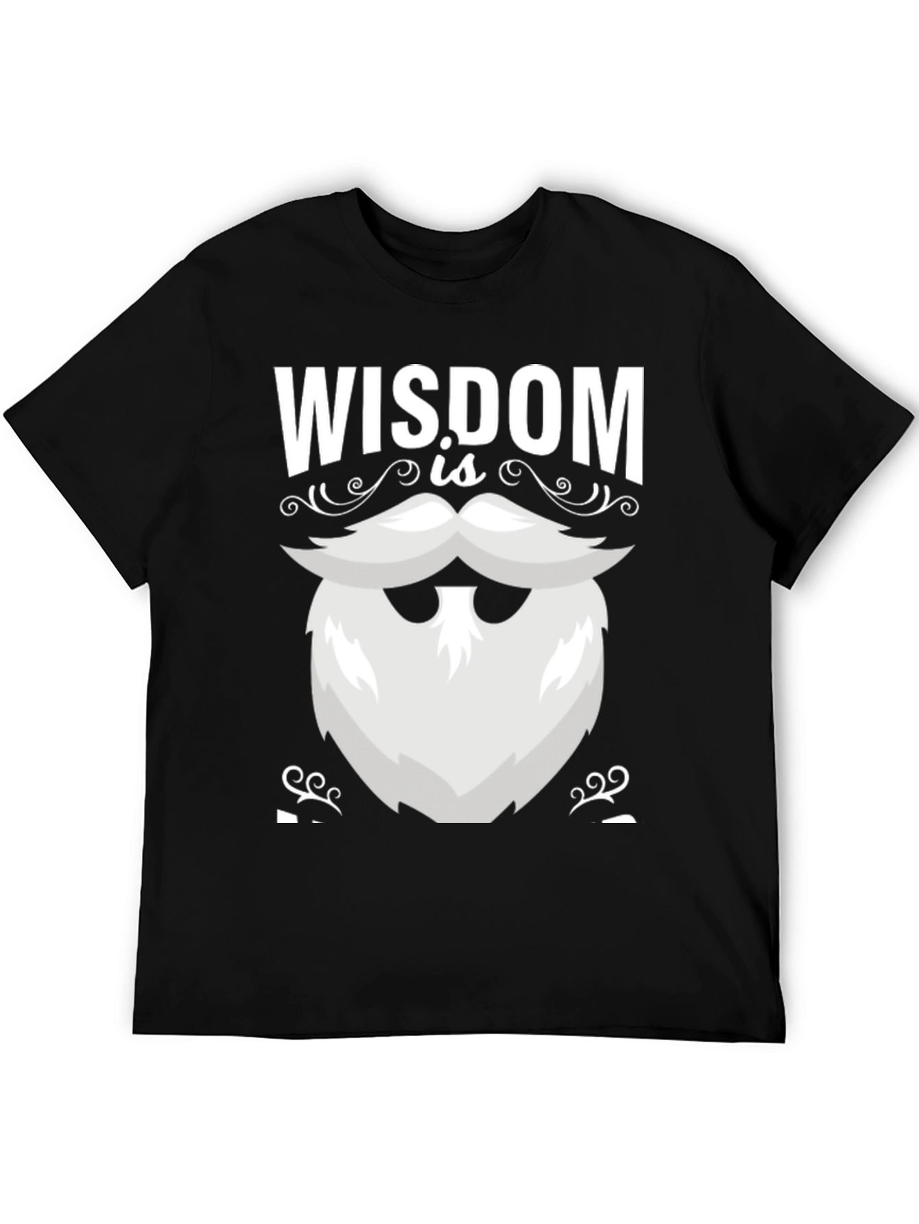 Wisdom Beard Graphic Tee - Black Cotton T-Shirt