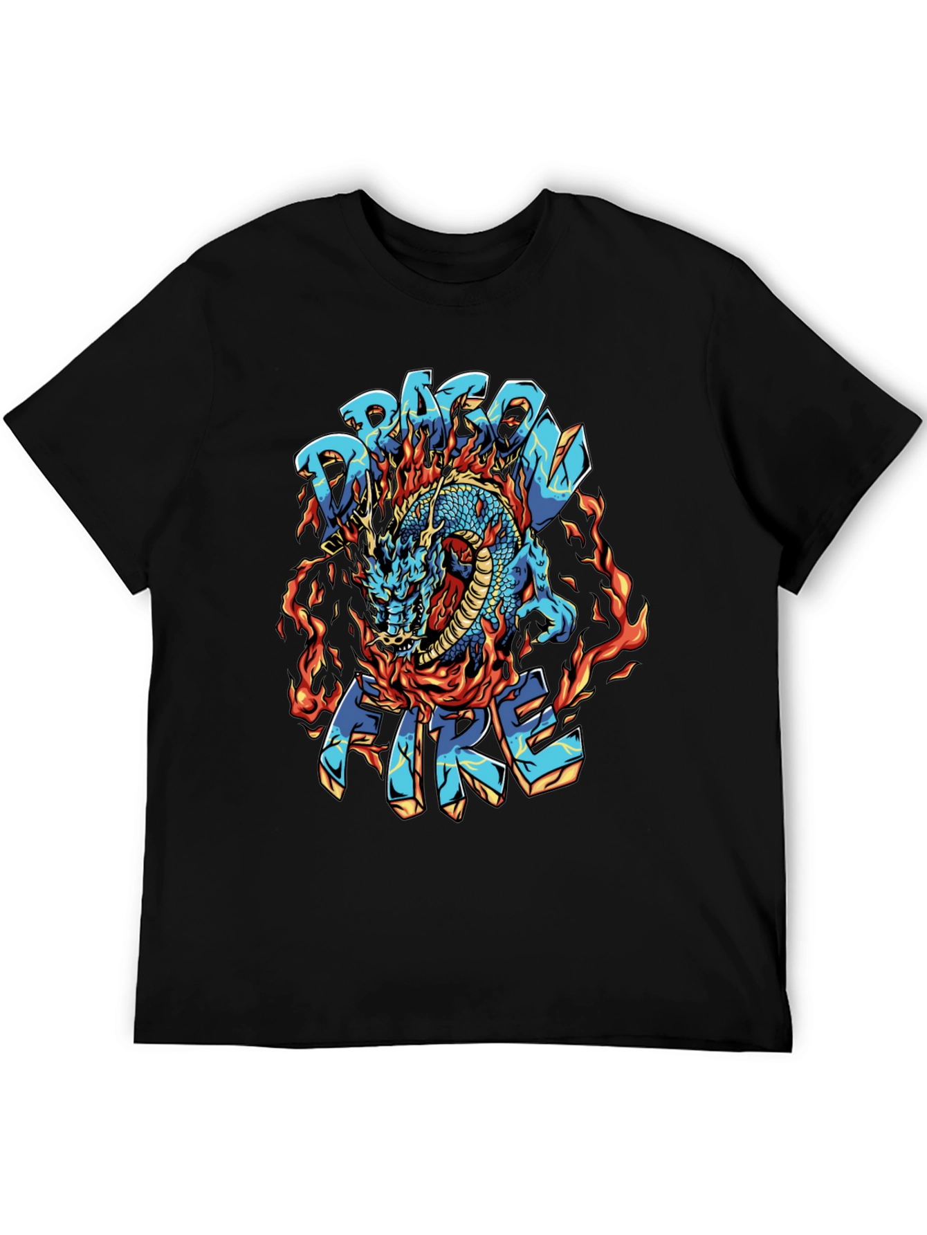 Dragon Fire Graphic Black T-Shirt