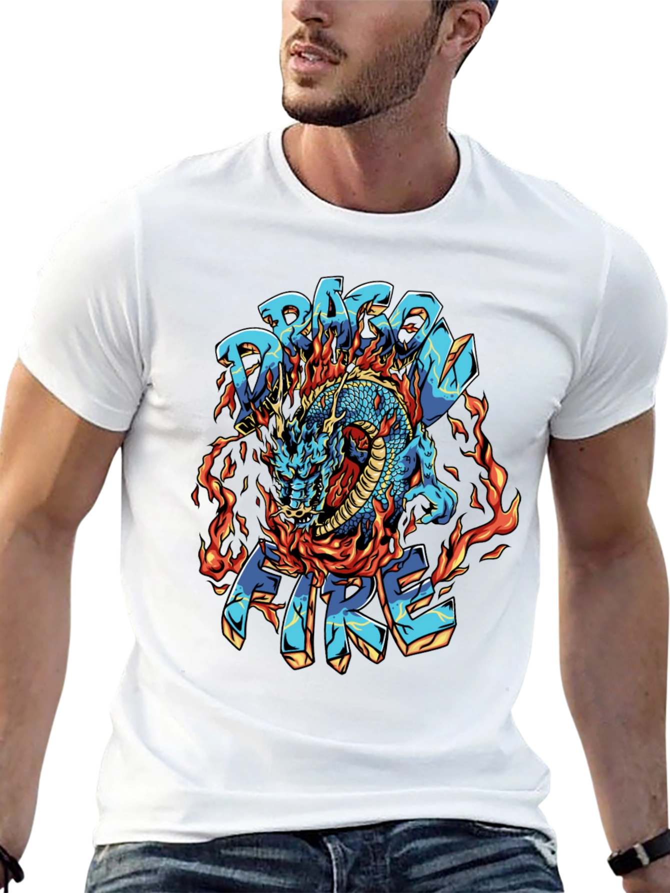 Dragon Fire Graphic Black T-Shirt