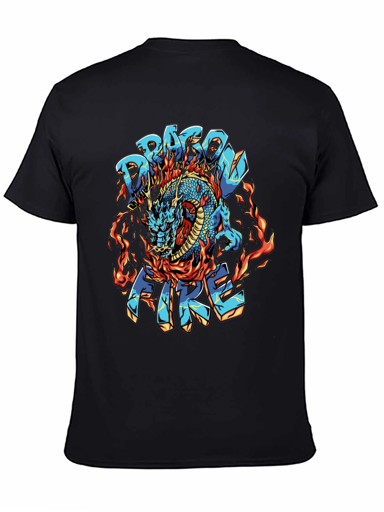 Dragon Fire Graphic Black T-Shirt