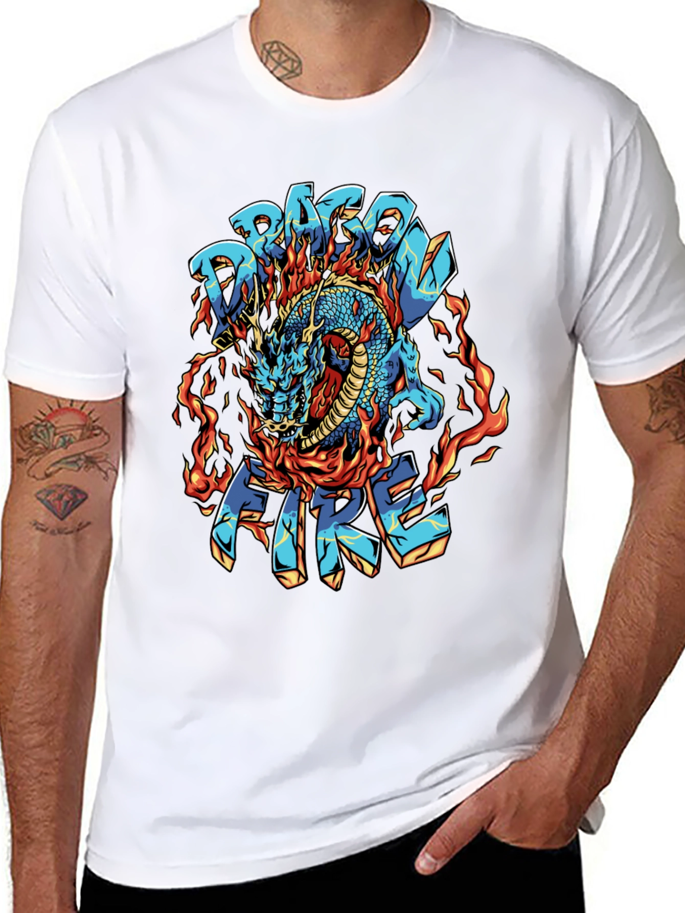 Dragon Fire Graphic Black T-Shirt