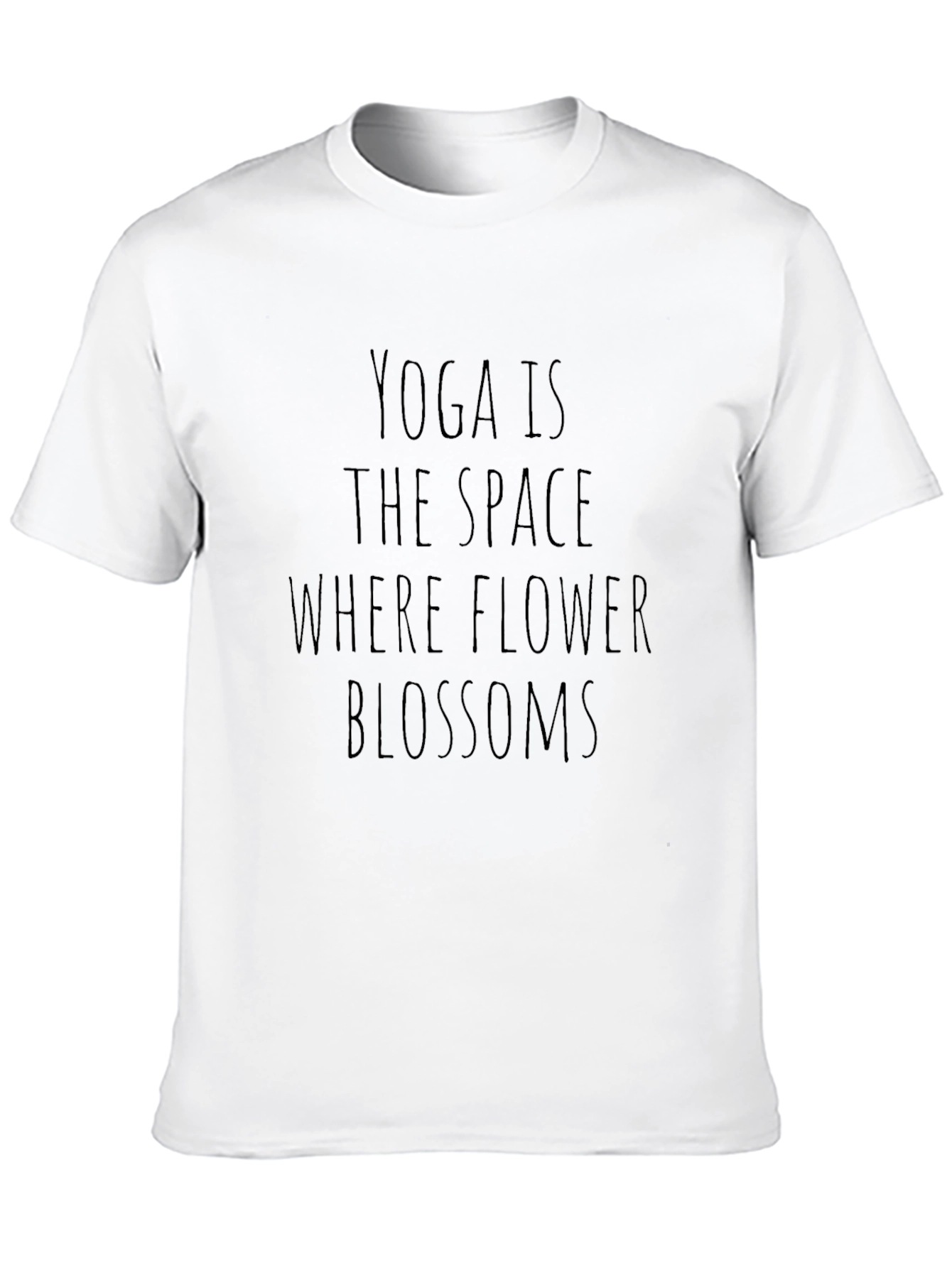 Yoga is The Space Where Flower Blossoms Black T-Shirt