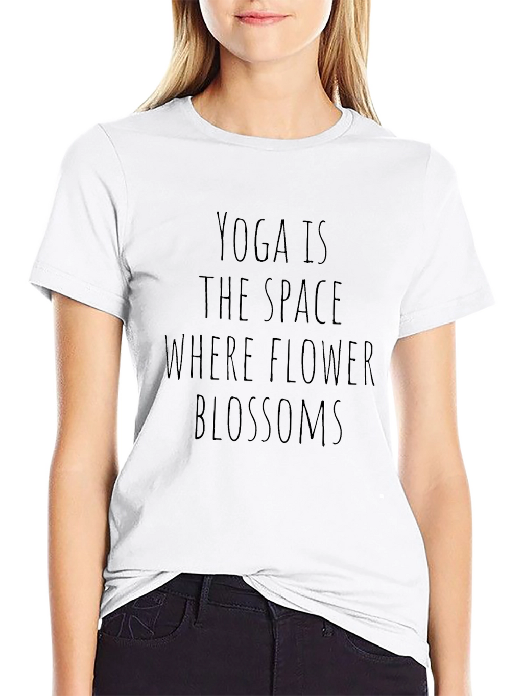 Yoga is The Space Where Flower Blossoms Black T-Shirt