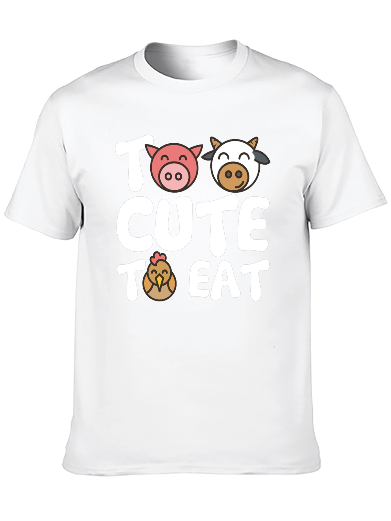 Too Cute to Eat Farm Animal Graphic T-Shirt