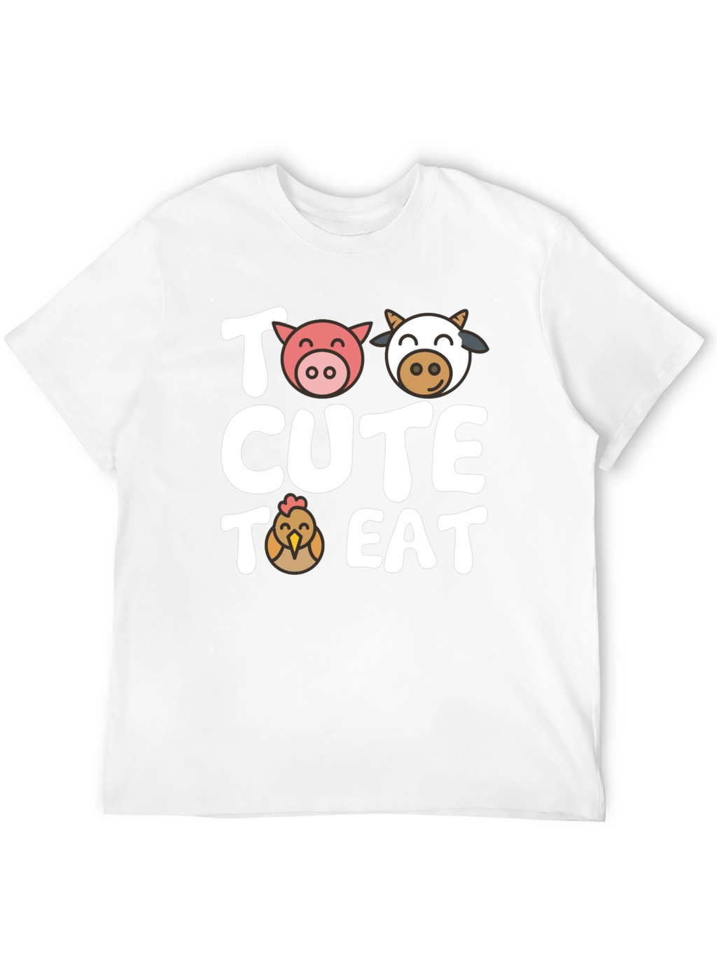 Too Cute to Eat Farm Animal Graphic T-Shirt