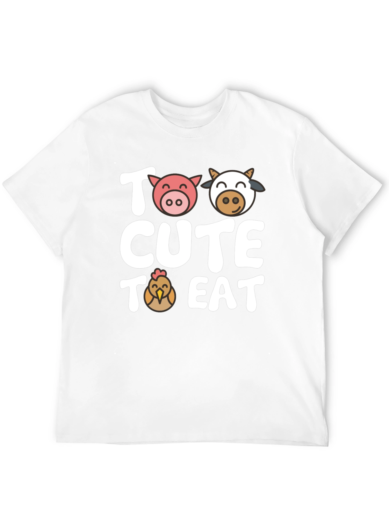 Too Cute to Eat Farm Animal Graphic T-Shirt
