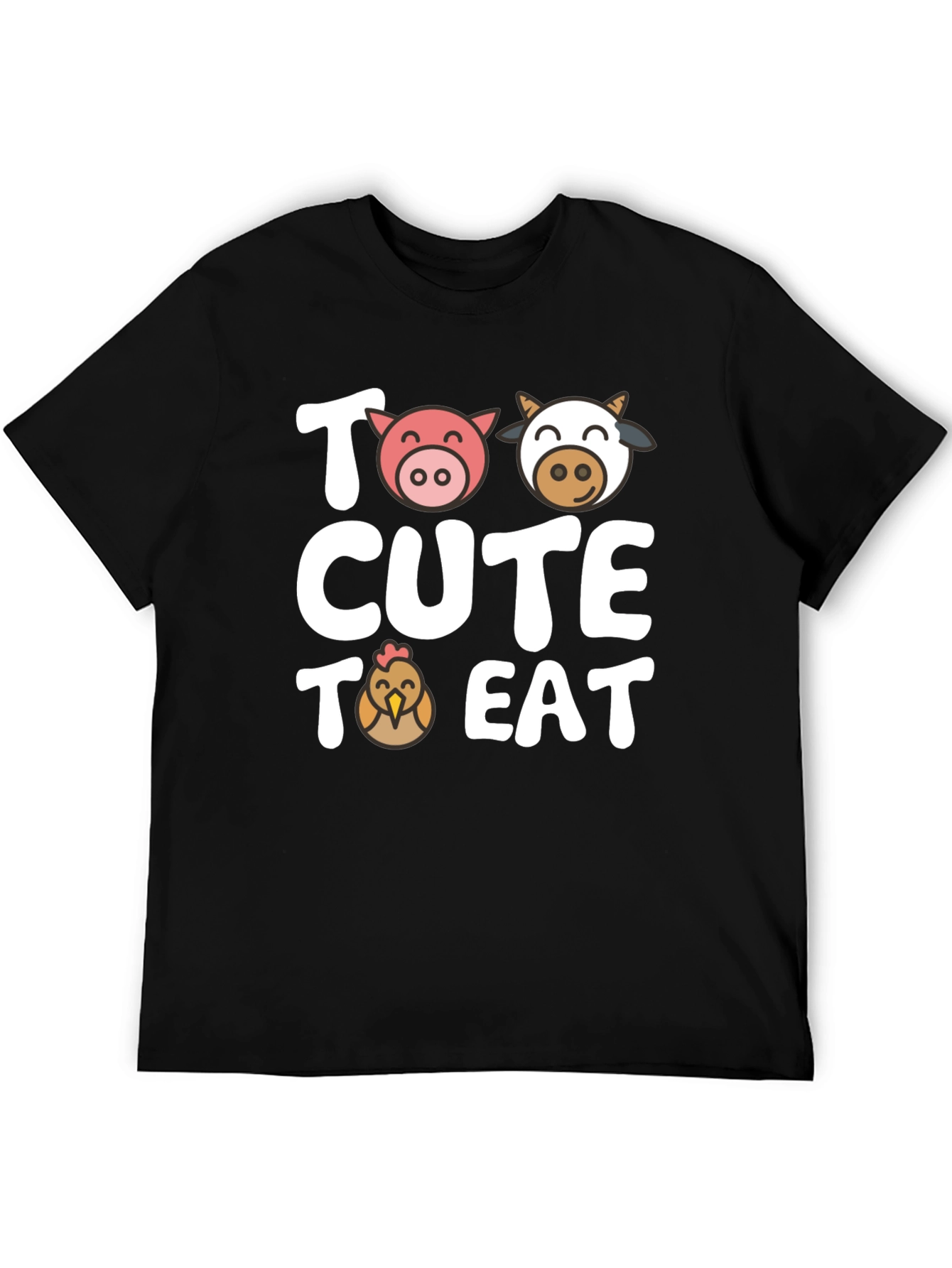 Too Cute to Eat Farm Animal Graphic T-Shirt