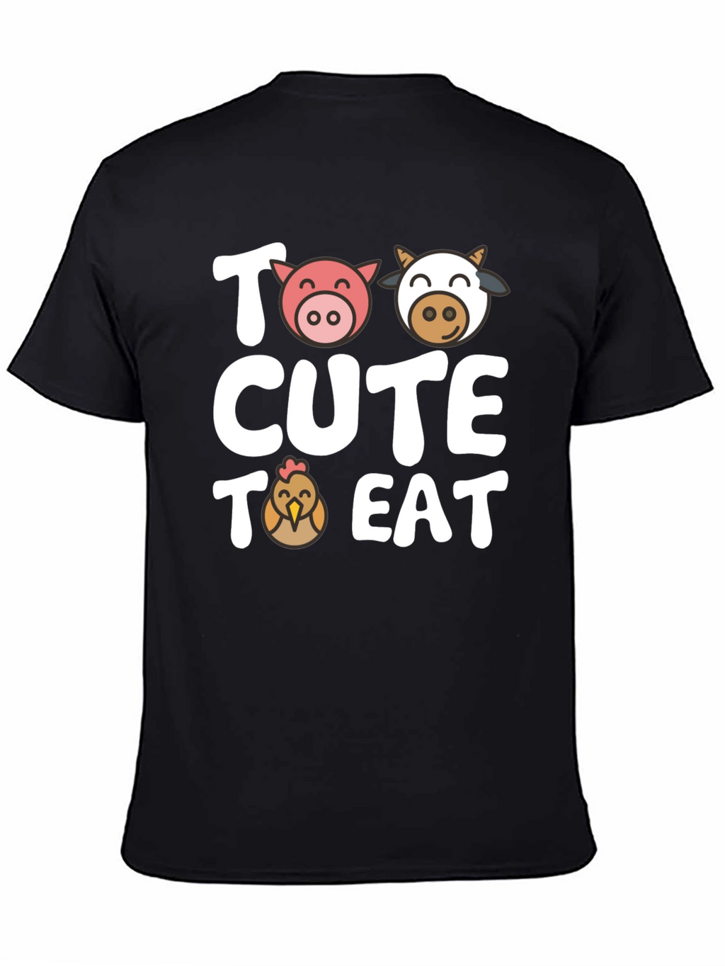 Too Cute to Eat Farm Animal Graphic T-Shirt
