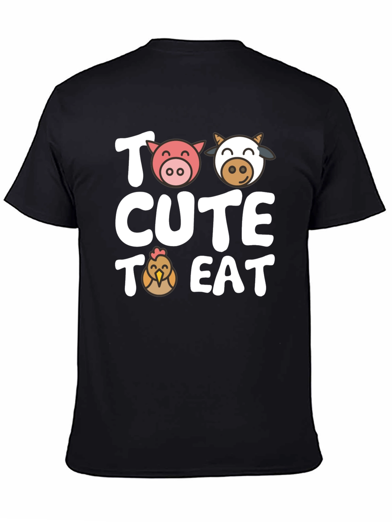 Too Cute to Eat Farm Animal Graphic T-Shirt