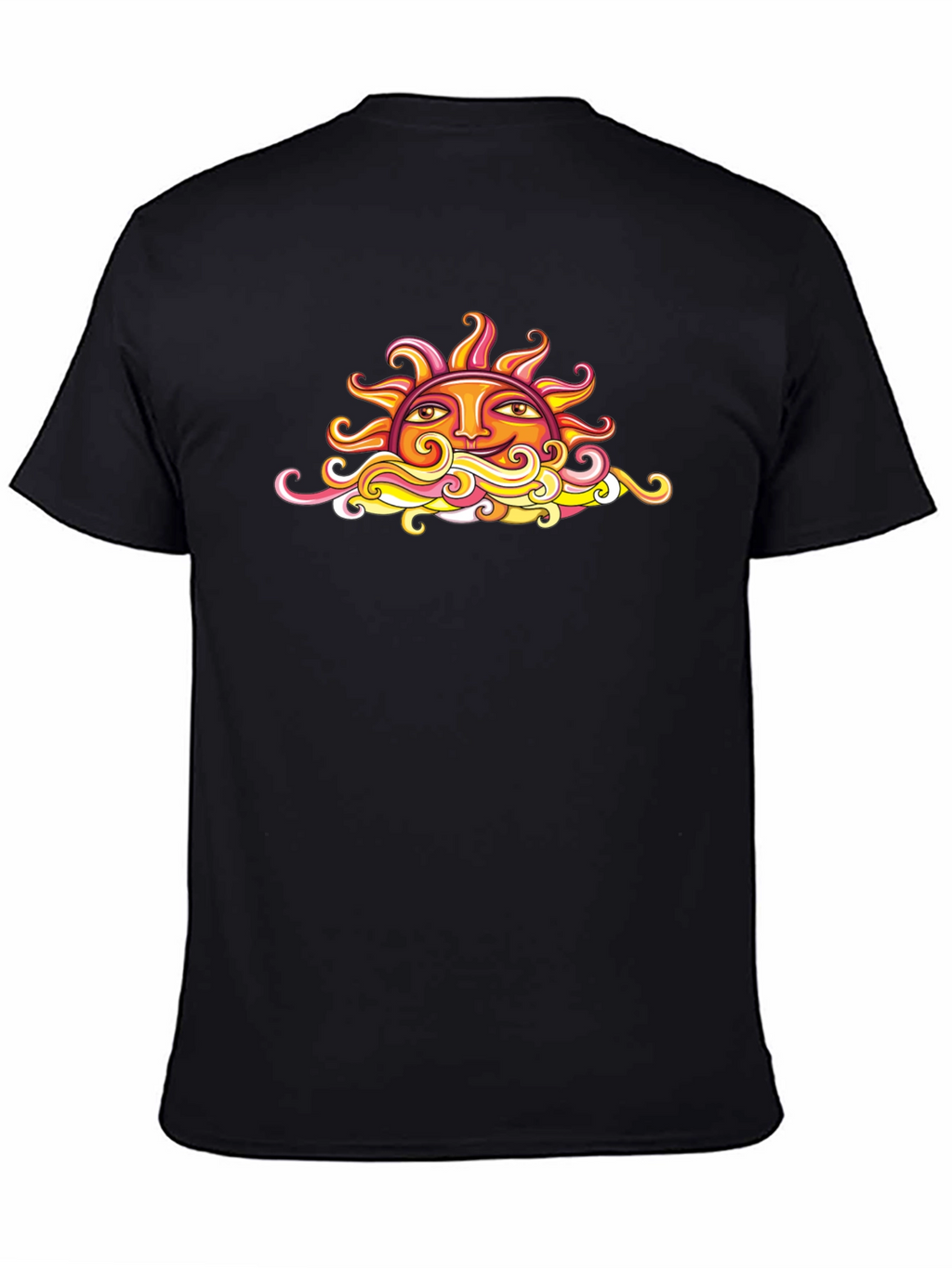 Sun Graphic Black T-Shirt - Artistic Design