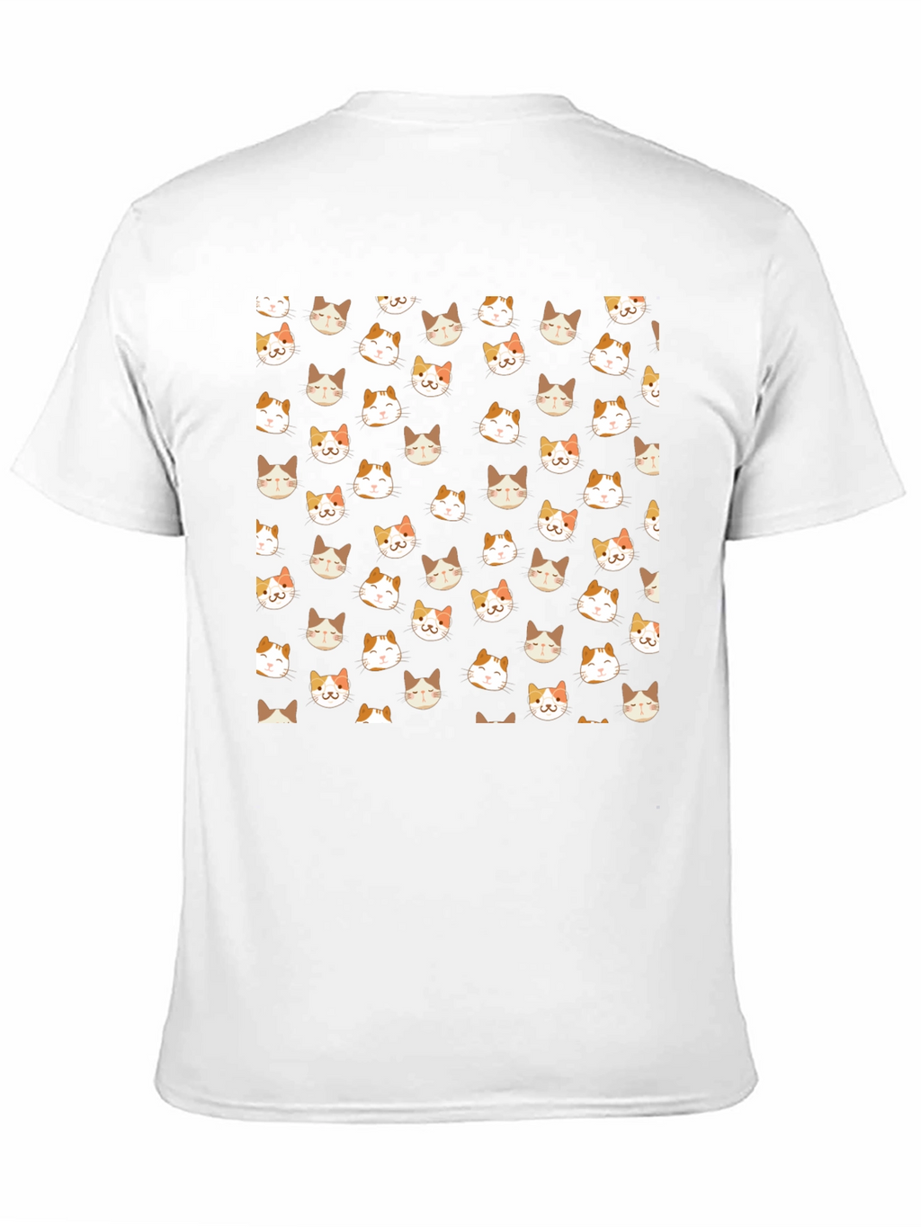 Black T-Shirt with Cat Pattern