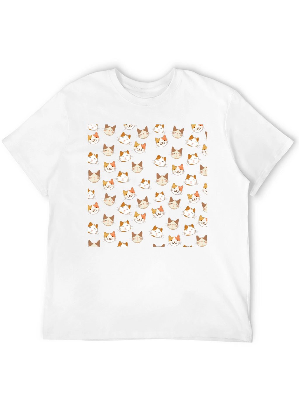 Black T-Shirt with Cat Pattern