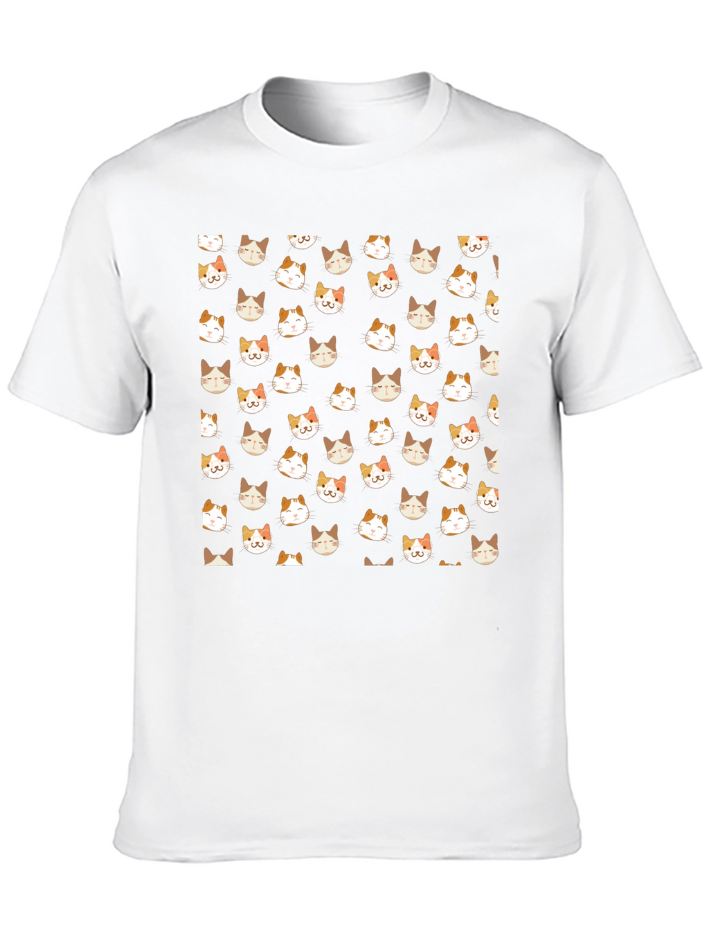 Black T-Shirt with Cat Pattern