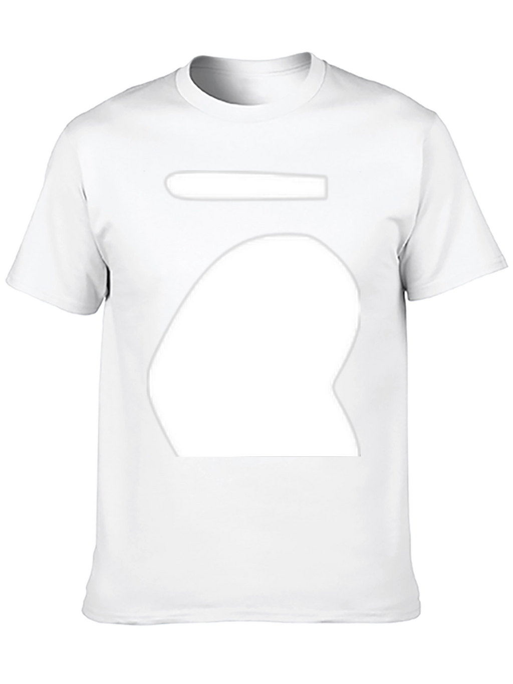 Abstract White Shape Black T-Shirt