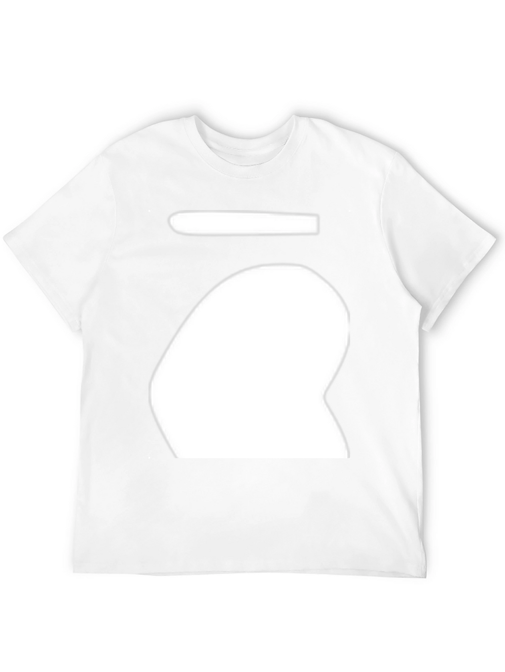 Abstract White Shape Black T-Shirt