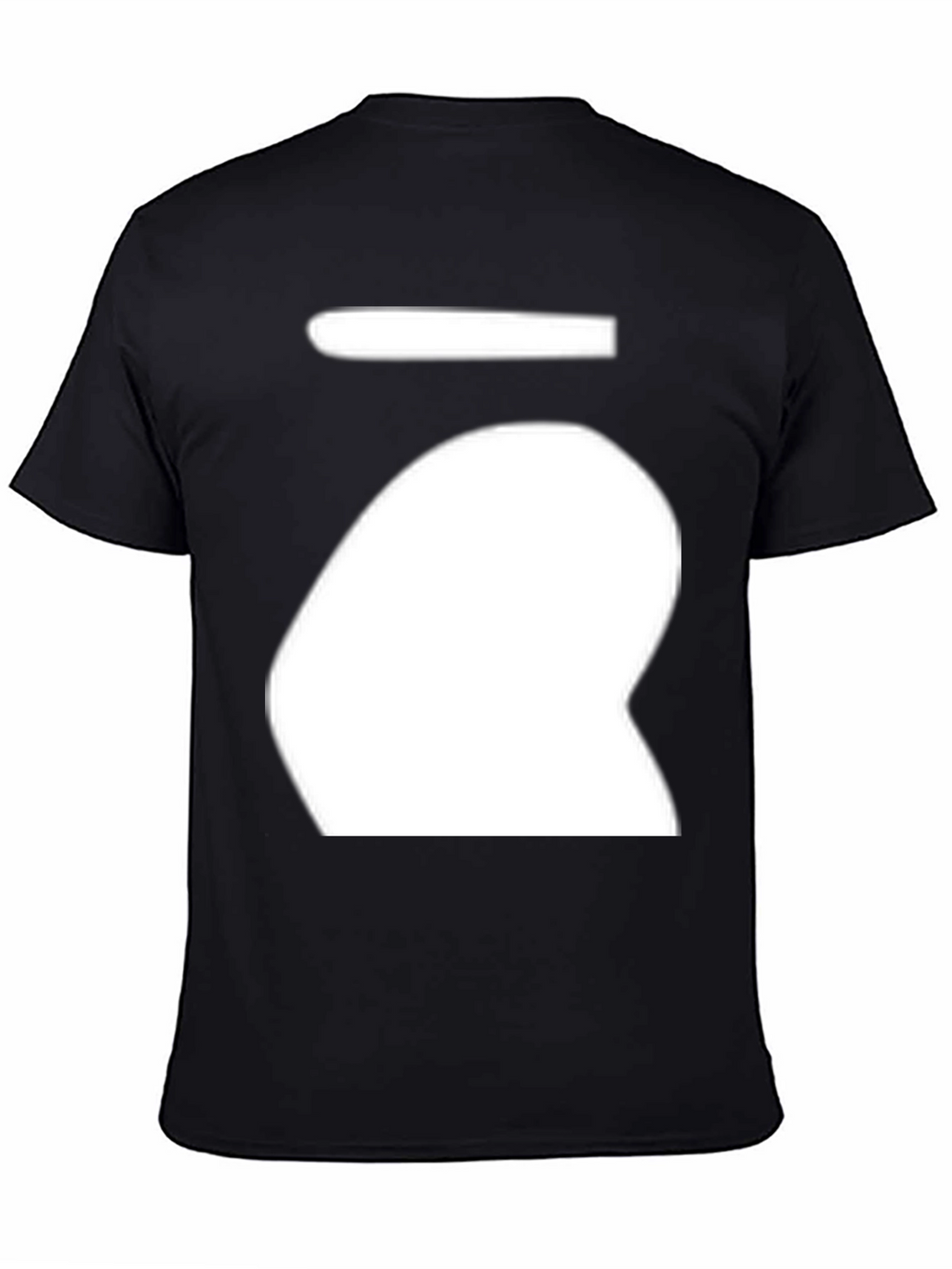 Abstract White Shape Black T-Shirt