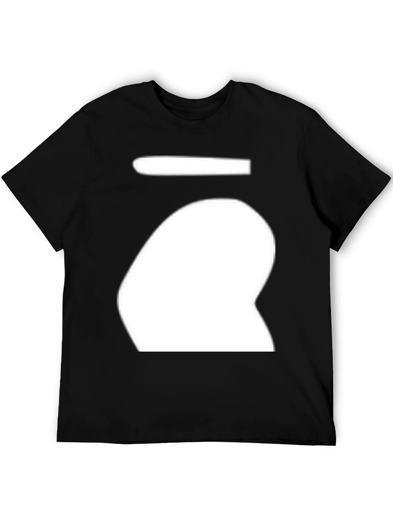 Abstract White Shape Black T-Shirt