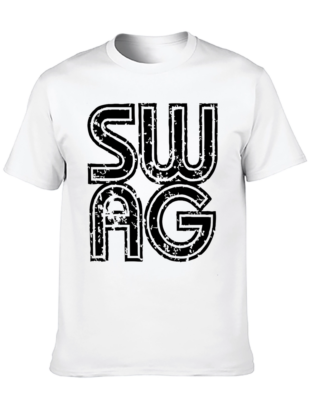 Mens Black SWAG Graphic Print T-Shirt