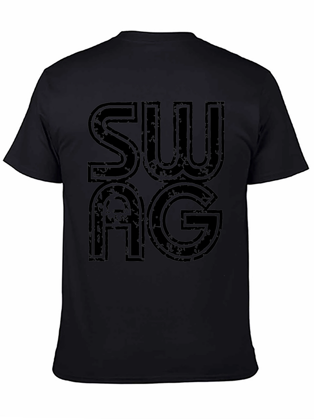 Mens Black SWAG Graphic Print T-Shirt