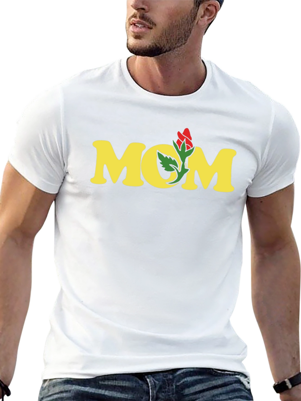 Mom Rose Graphic Tee - Soft Cotton Blend Shirt
