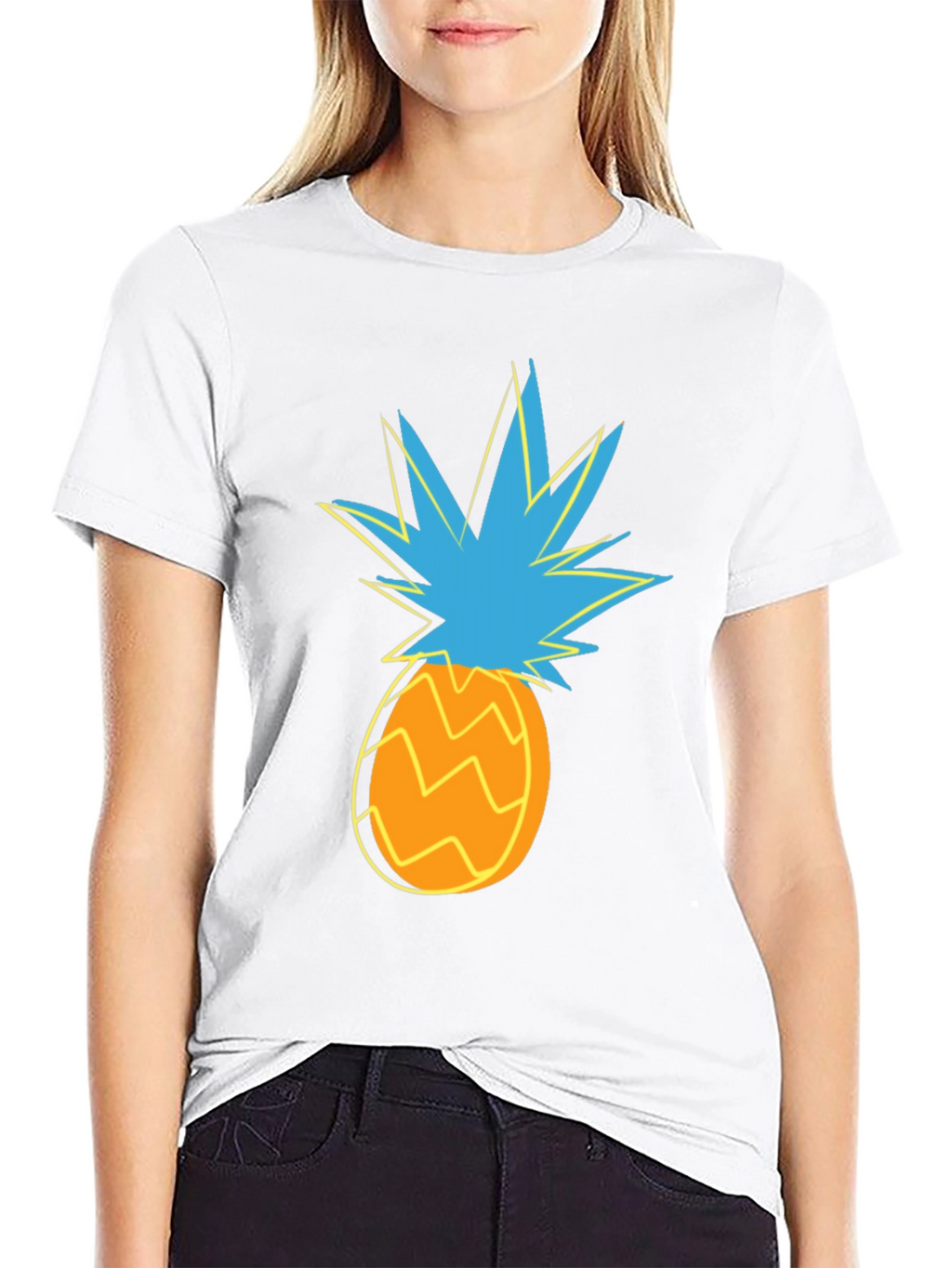 Funky Pineapple Graphic Tee - Stylish Black Cotton T-Shirt