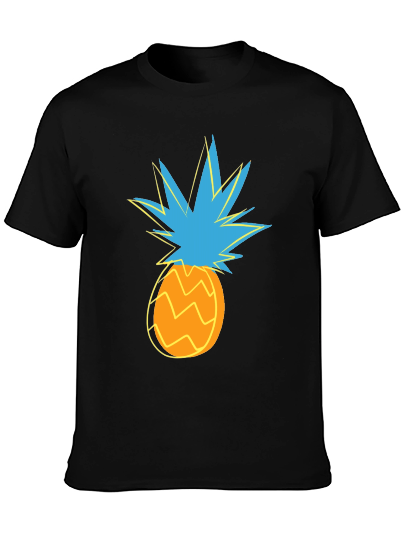 Funky Pineapple Graphic Tee - Stylish Black Cotton T-Shirt