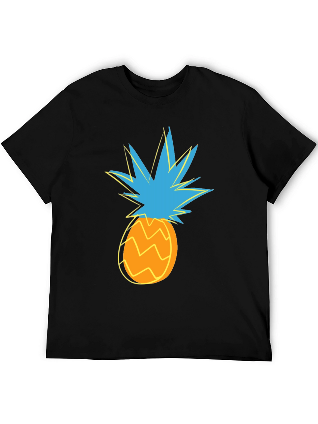 Funky Pineapple Graphic Tee - Stylish Black Cotton T-Shirt