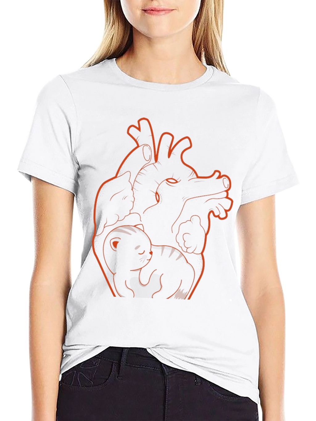 Anatomical Heart Cat T-Shirt