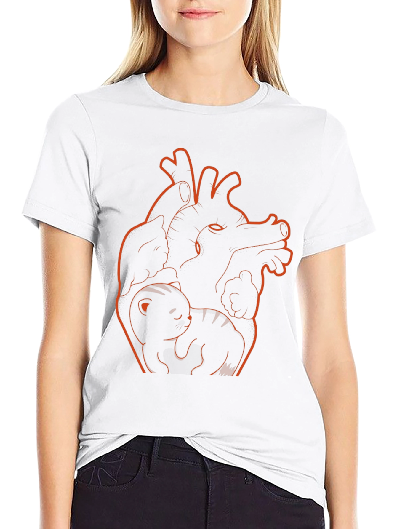 Anatomical Heart Cat T-Shirt