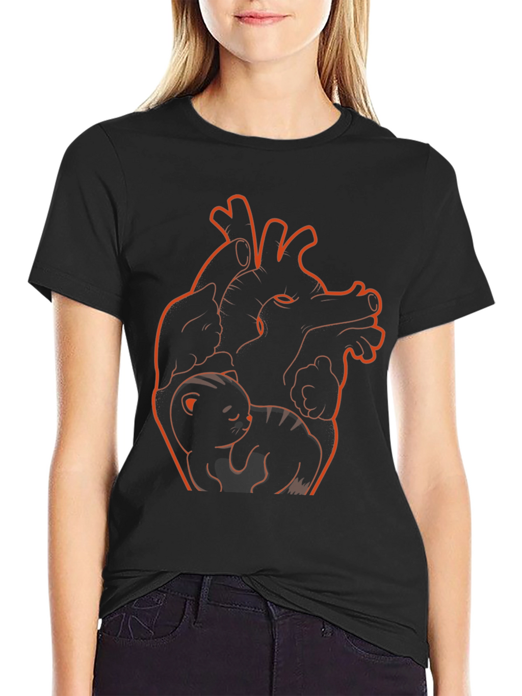 Anatomical Heart Cat T-Shirt