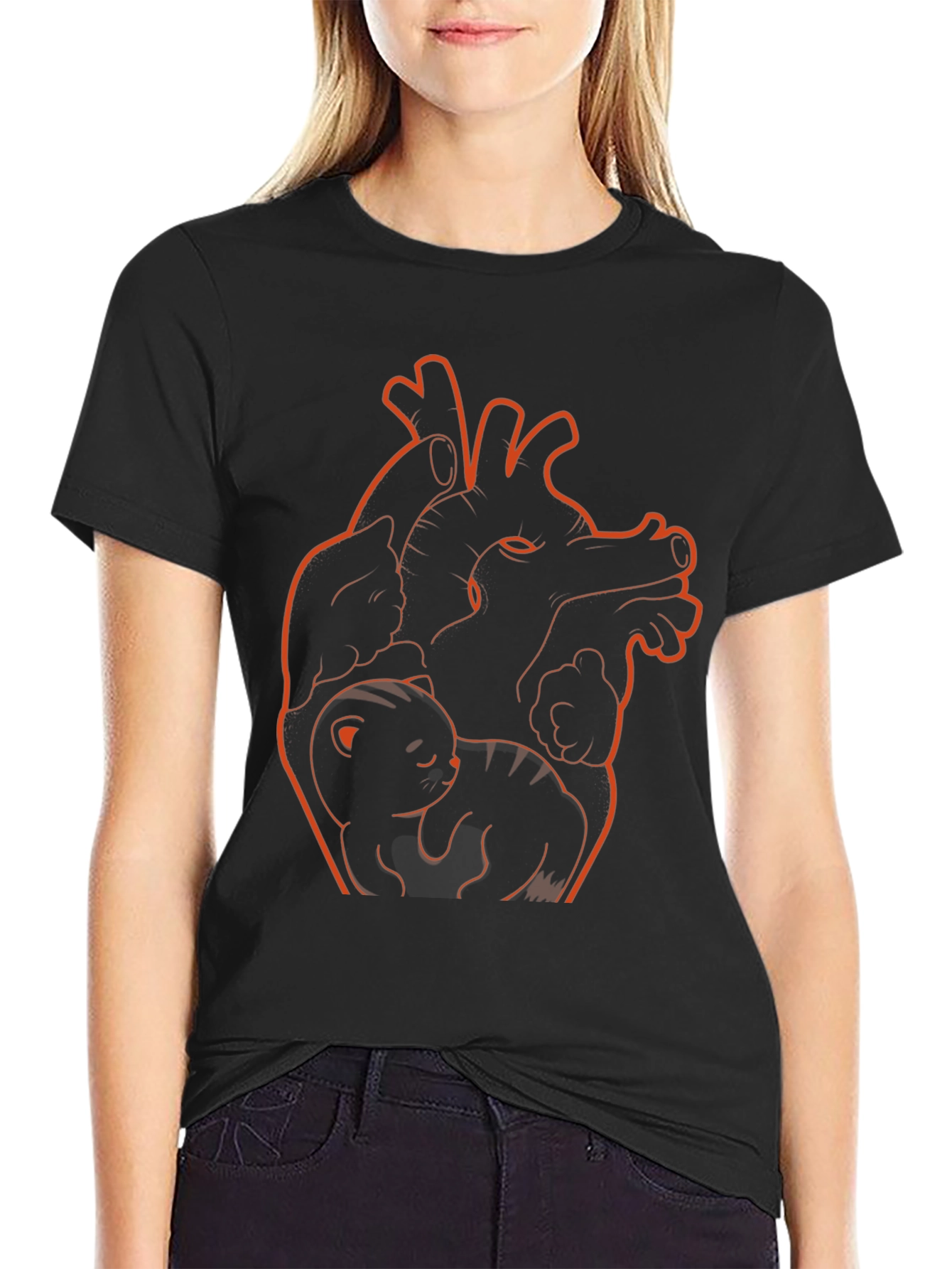 Anatomical Heart Cat T-Shirt