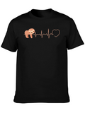 Sloth Heartbeat Graphic Tee - Relaxed Fit