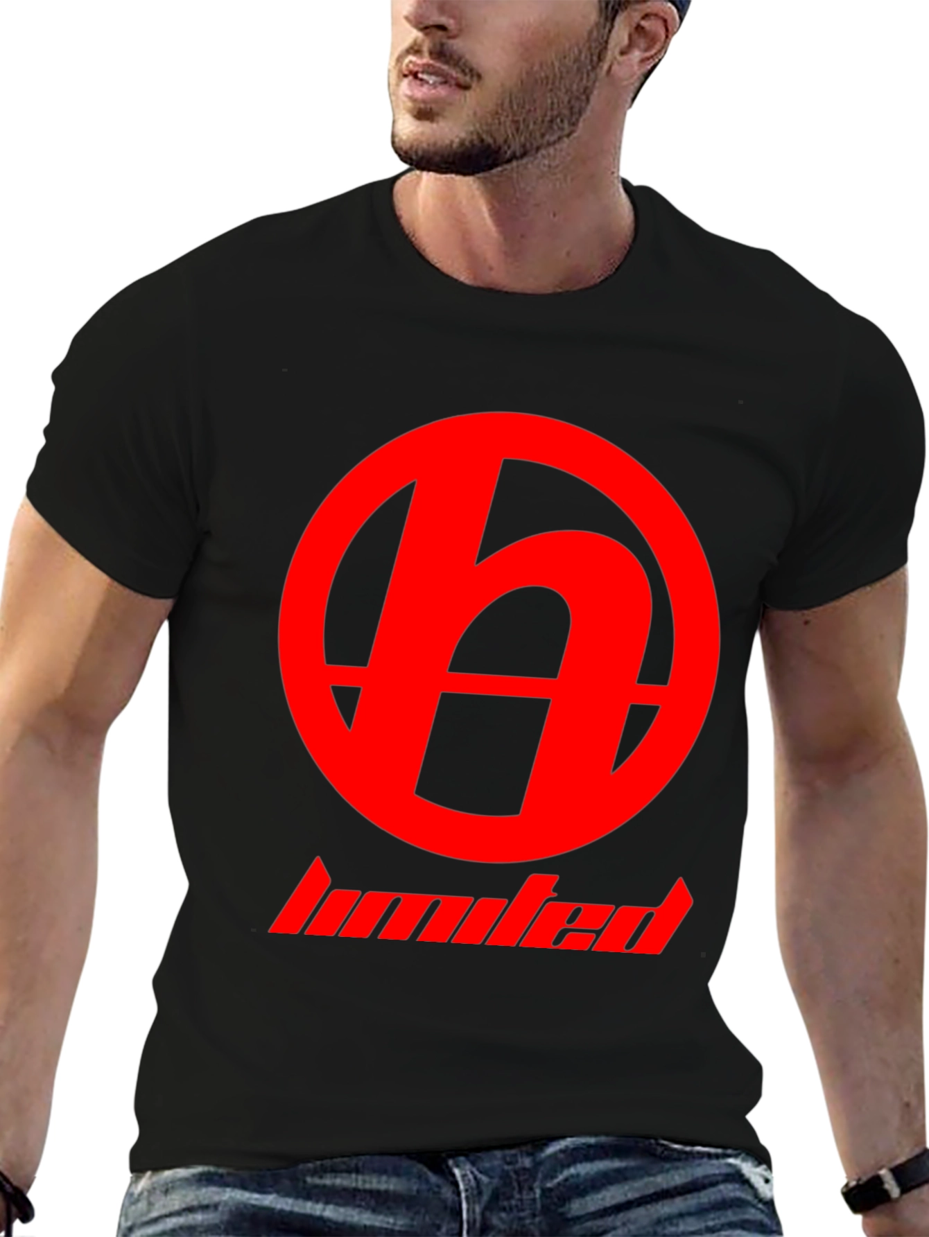 Red Logo Black T-Shirt - Modern Casual Wear