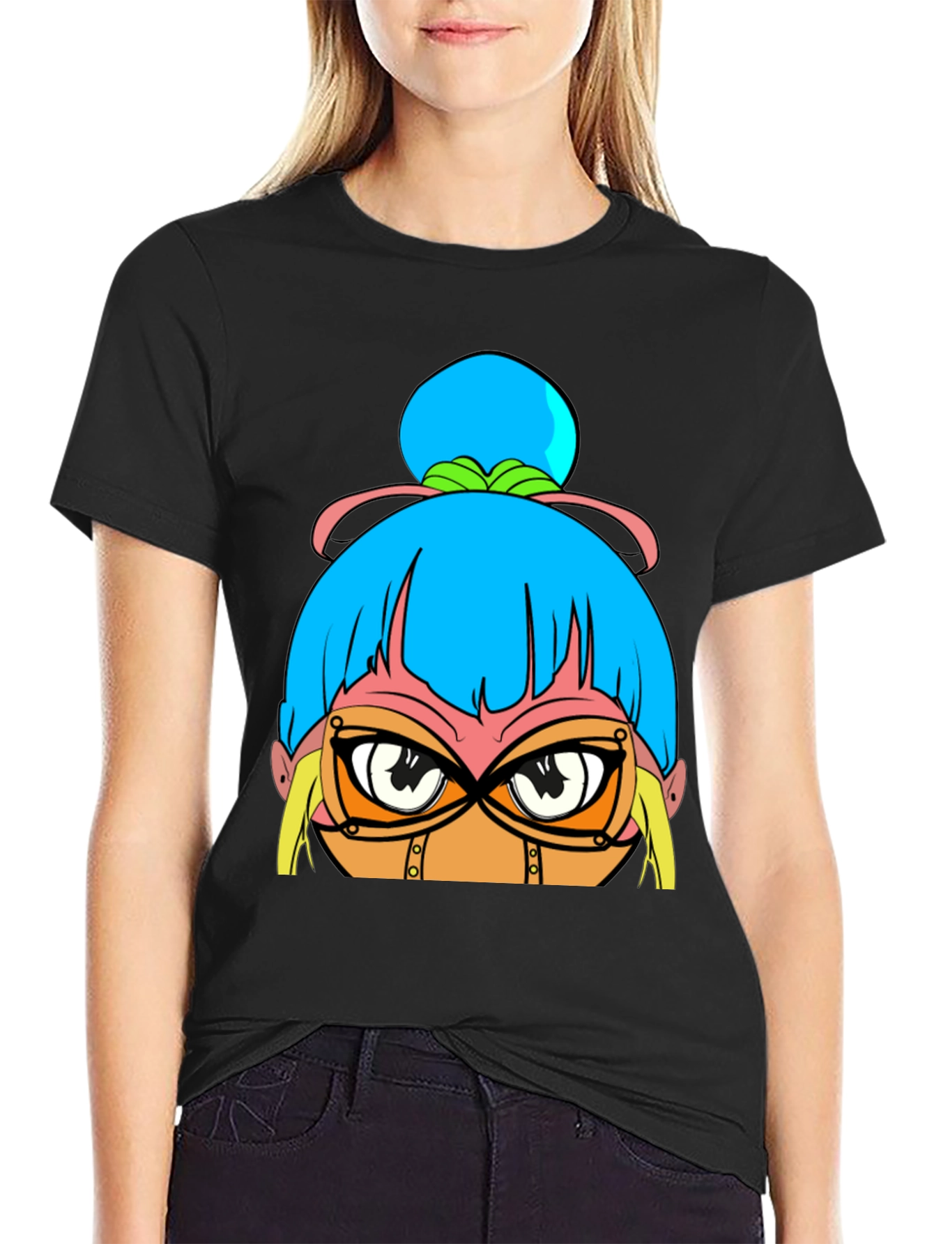 Anime Girl Graphic Black T-Shirt