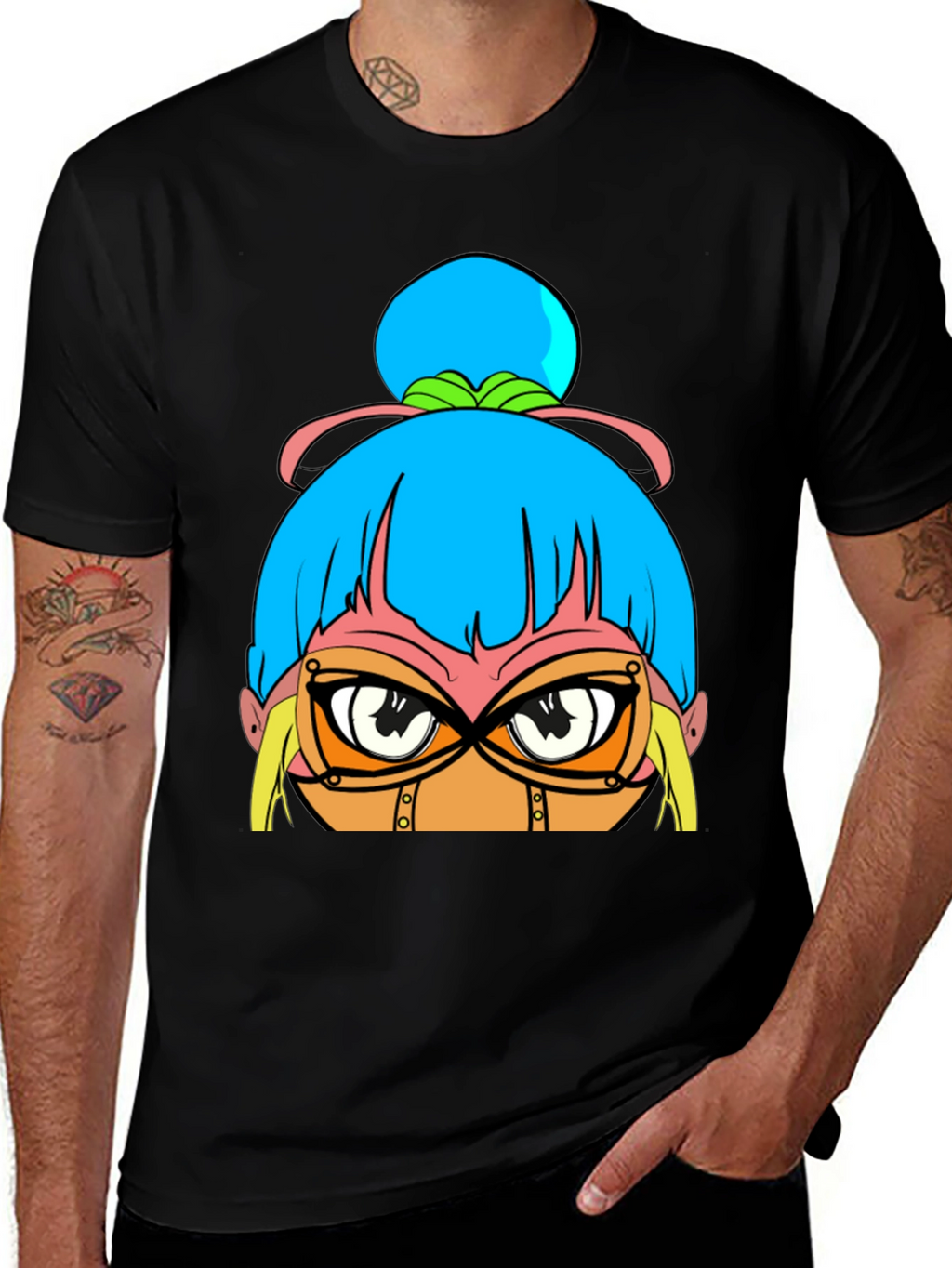 Anime Girl Graphic Black T-Shirt