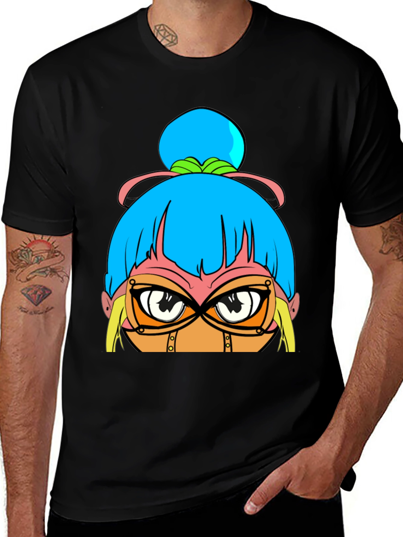 Anime Girl Graphic Black T-Shirt