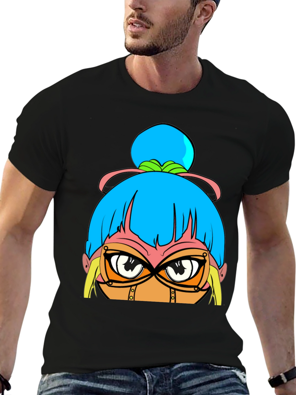 Anime Girl Graphic Black T-Shirt