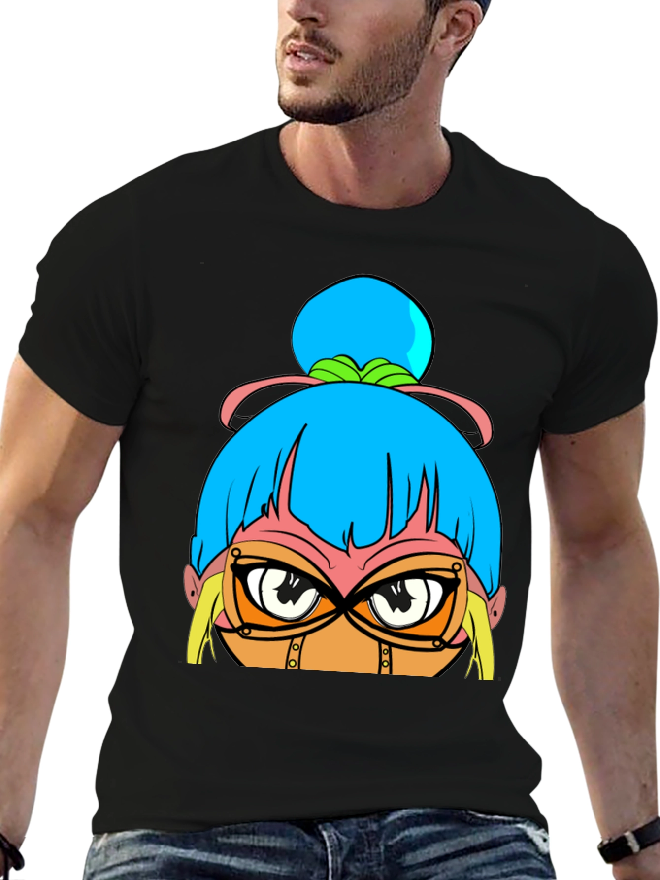 Anime Girl Graphic Black T-Shirt
