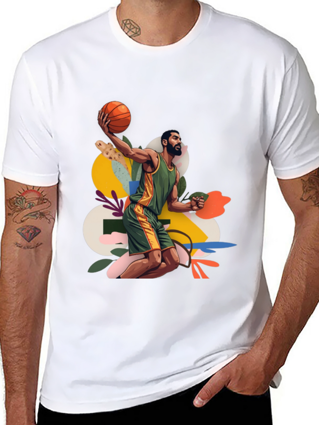 Basketball Art Graphic Tee - Stylish Menswear