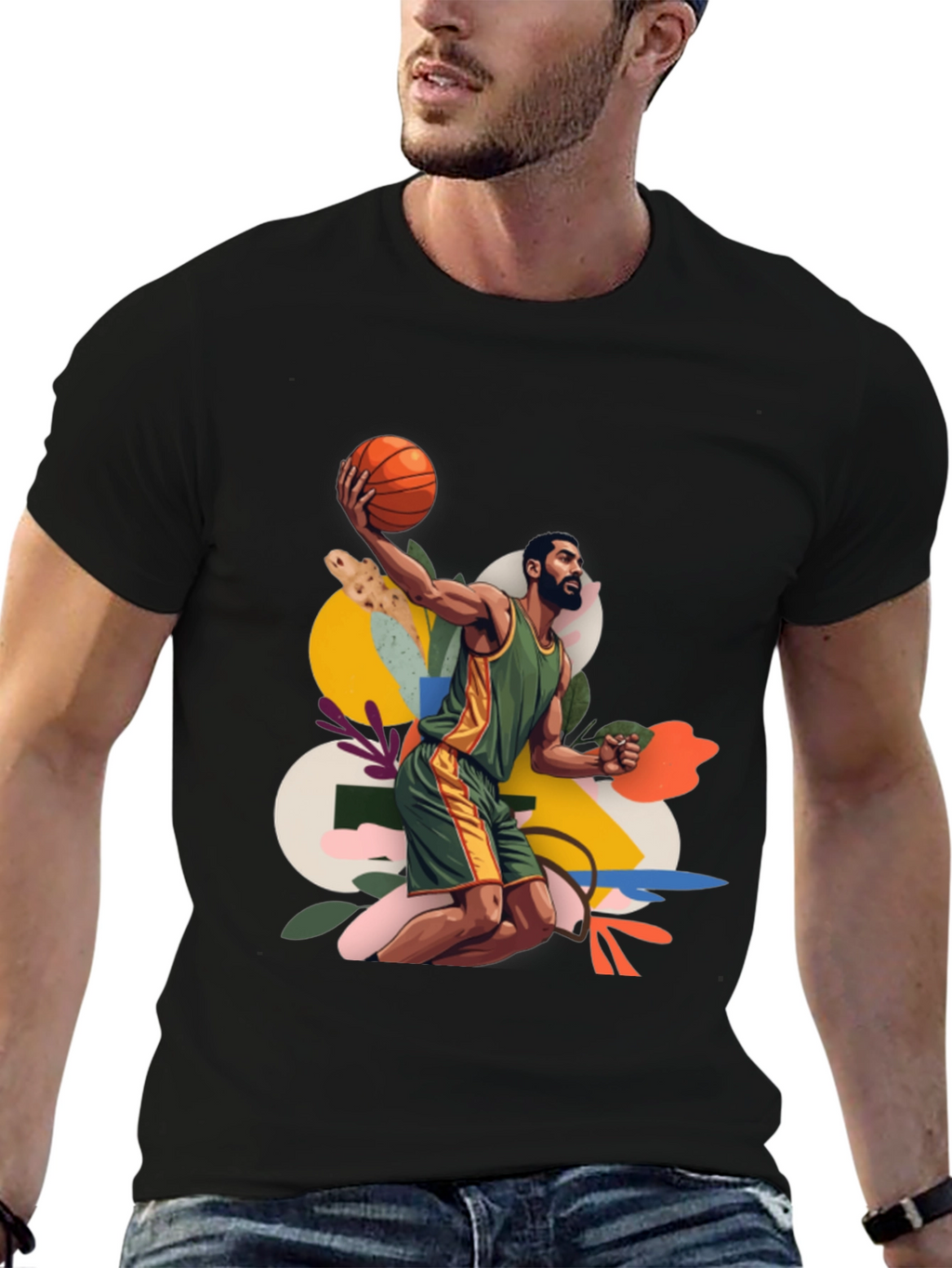 Basketball Art Graphic Tee - Stylish Menswear