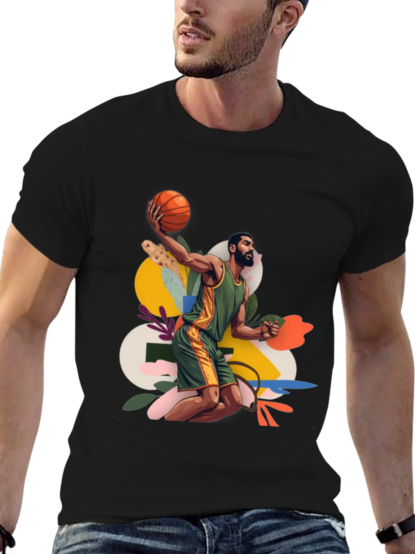 Basketball Art Graphic Tee - Stylish Menswear