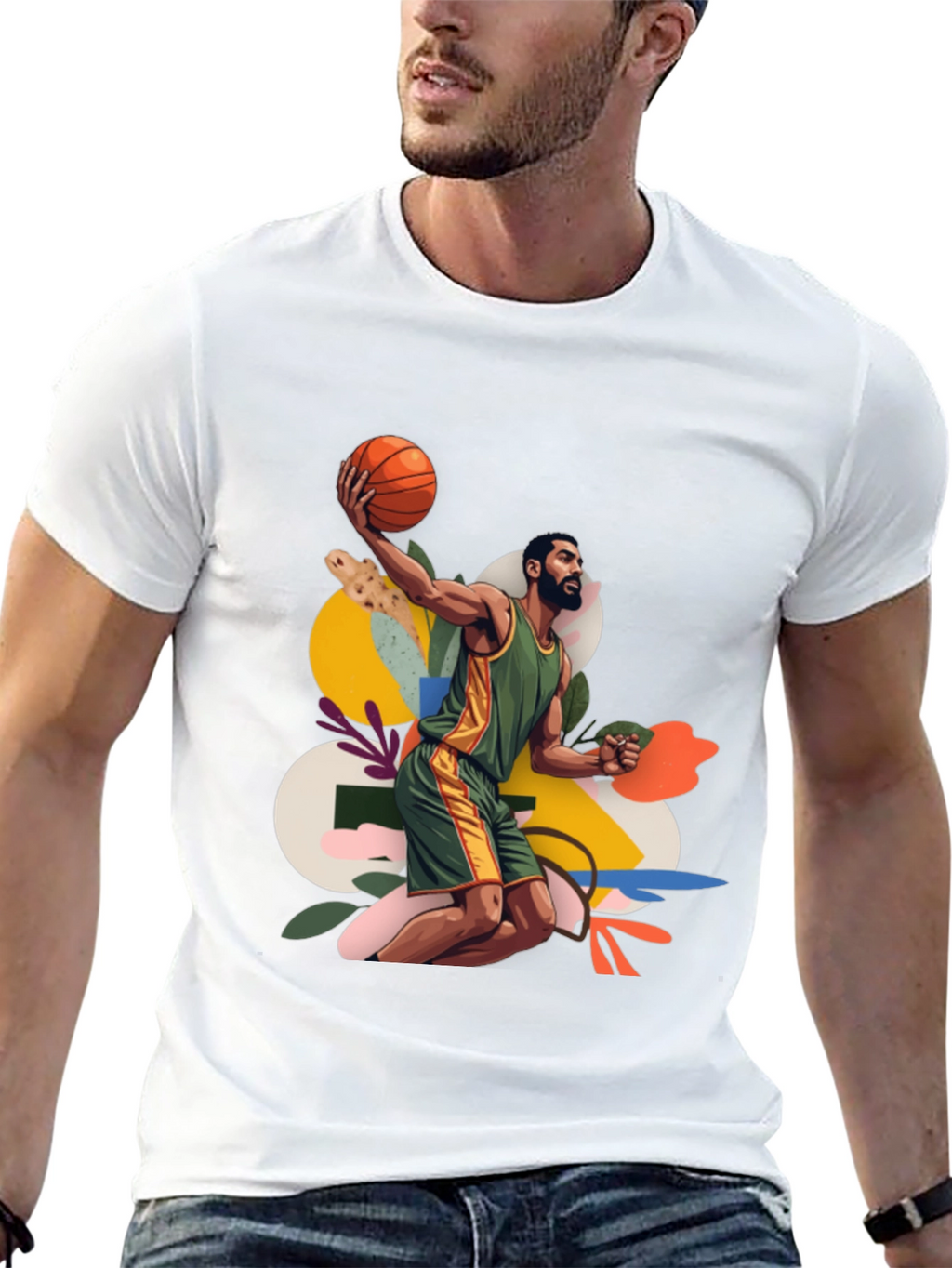 Basketball Art Graphic Tee - Stylish Menswear