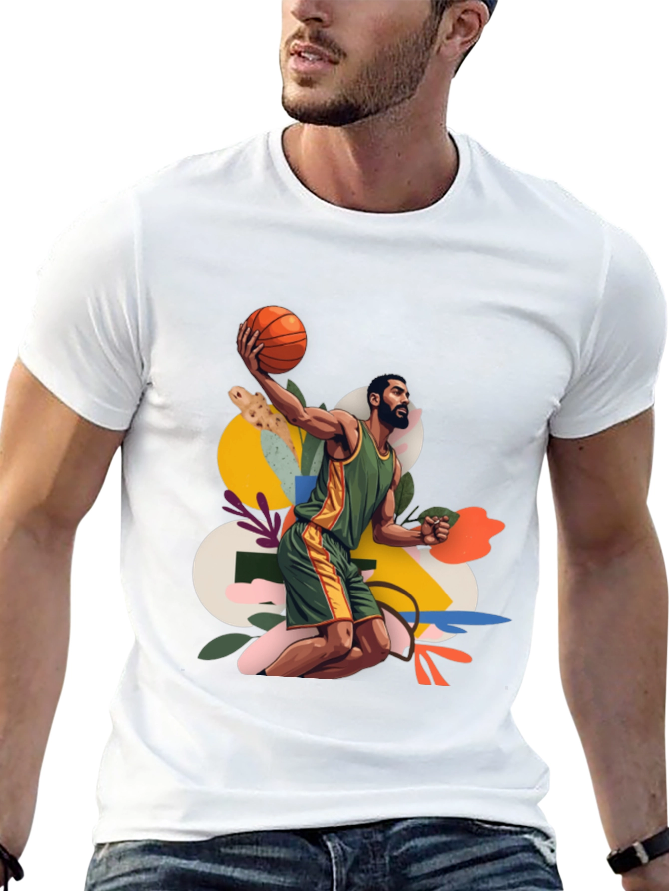 Basketball Art Graphic Tee - Stylish Menswear