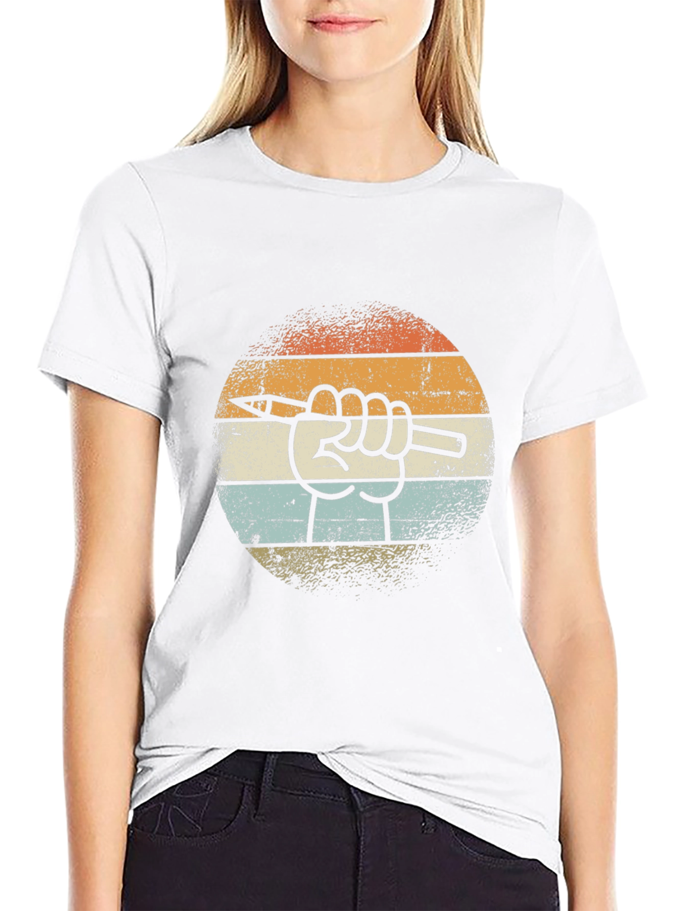 Retro Artist Hand Pencil T-Shirt