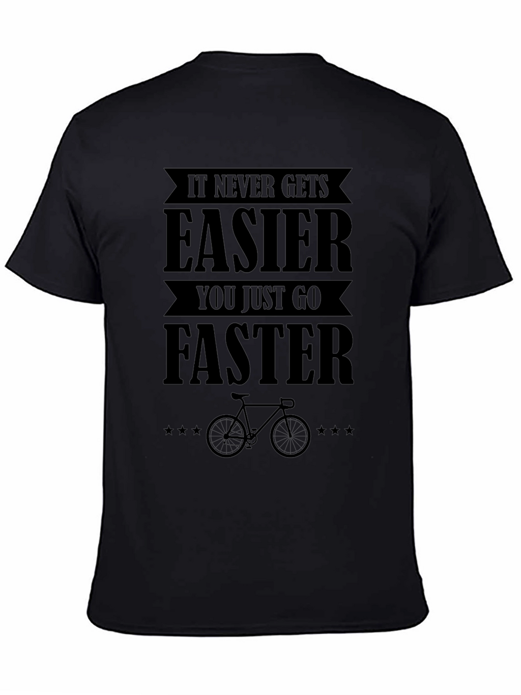 Cycling Motivation T-Shirt - It Never Gets Easier