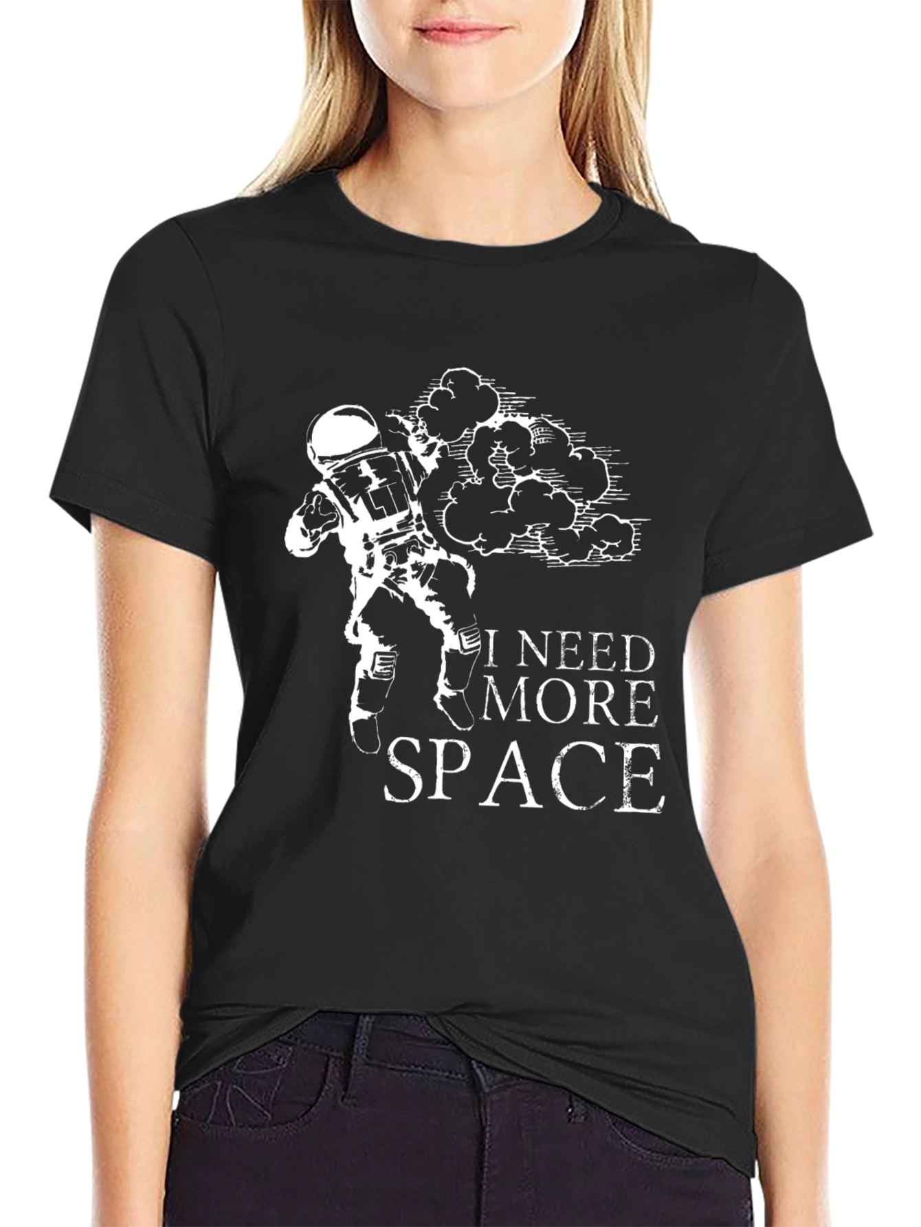 I Need More Space Black Graphic T-Shirt