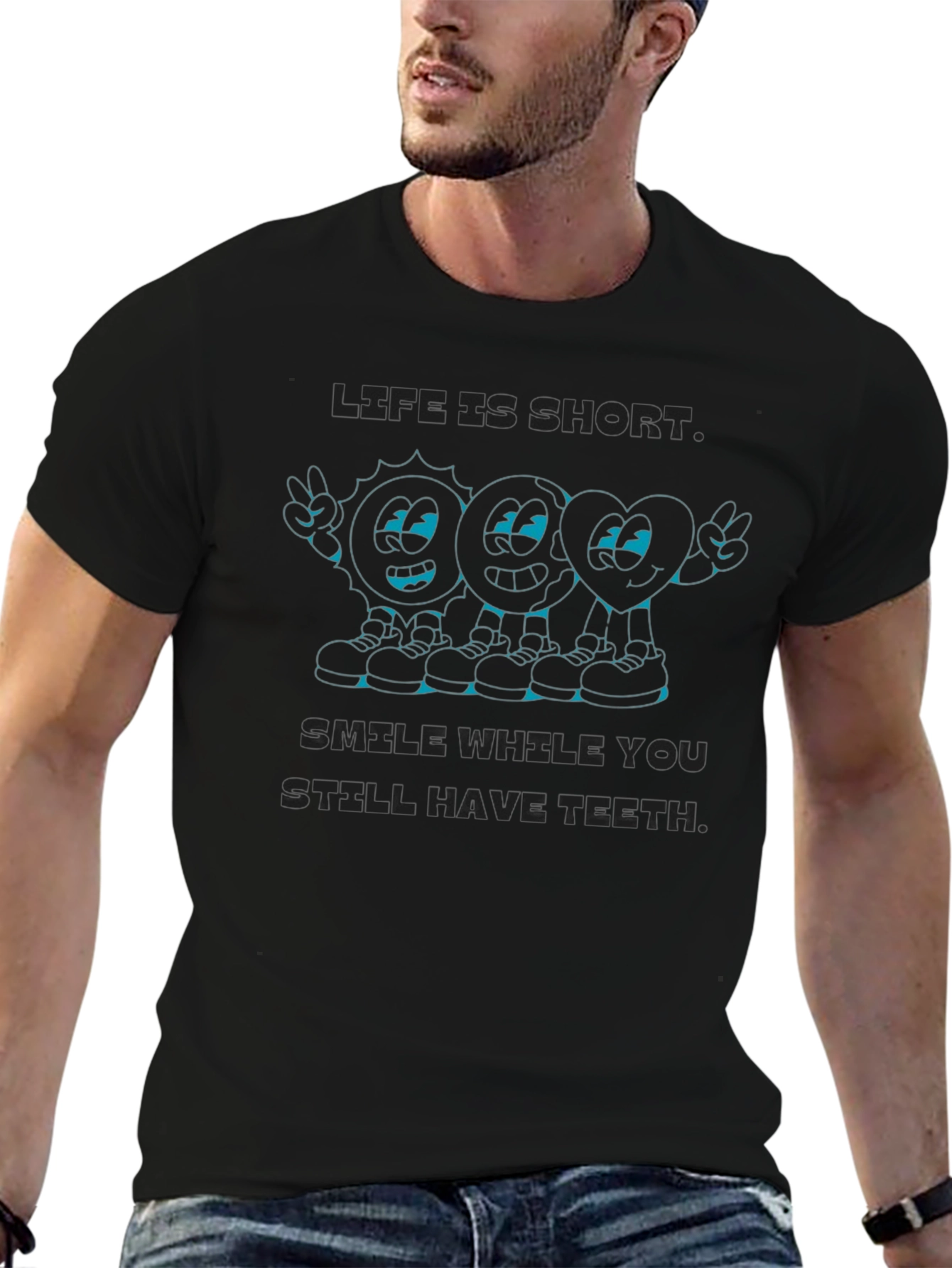 Life is Short Graphic Print T-Shirt