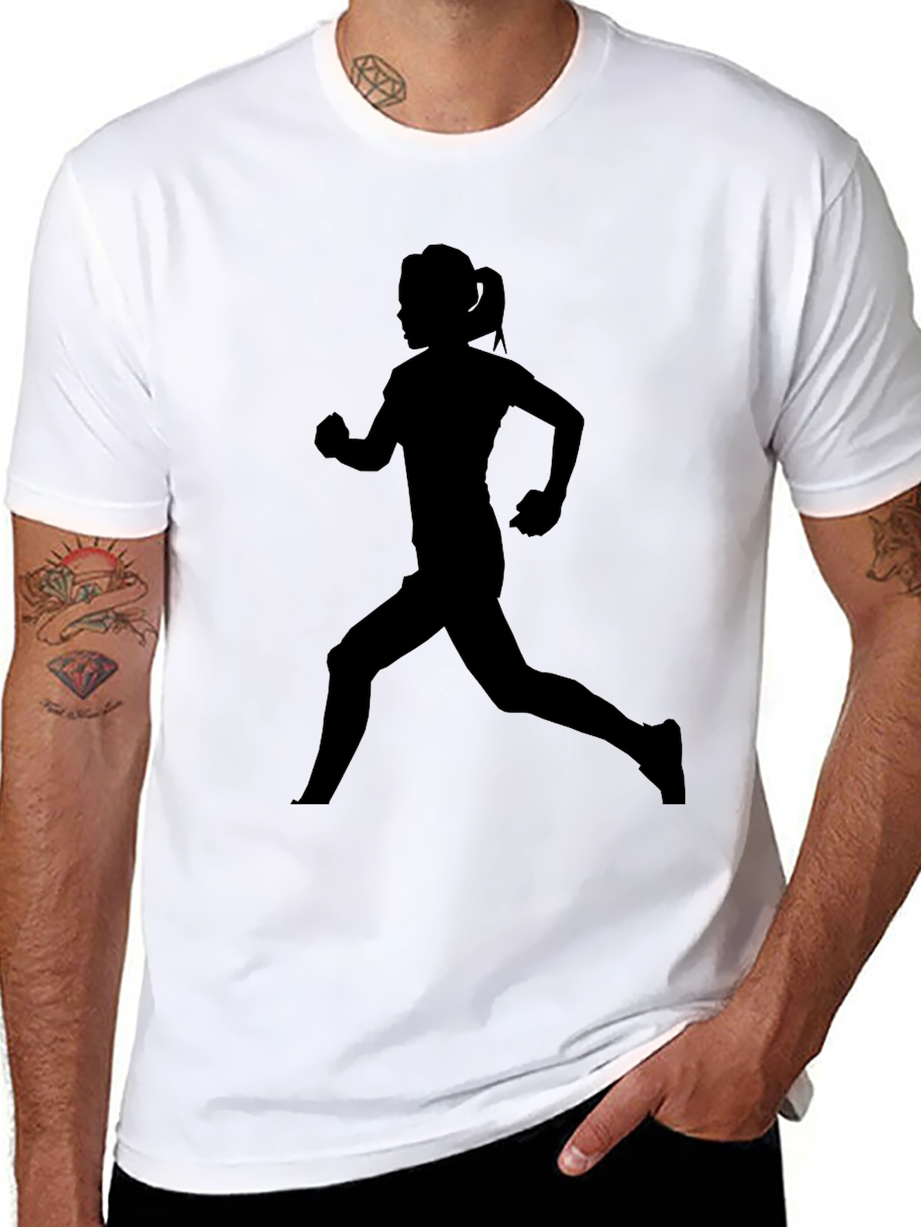 Runner Silhouette Tee - Black Graphic T-Shirt